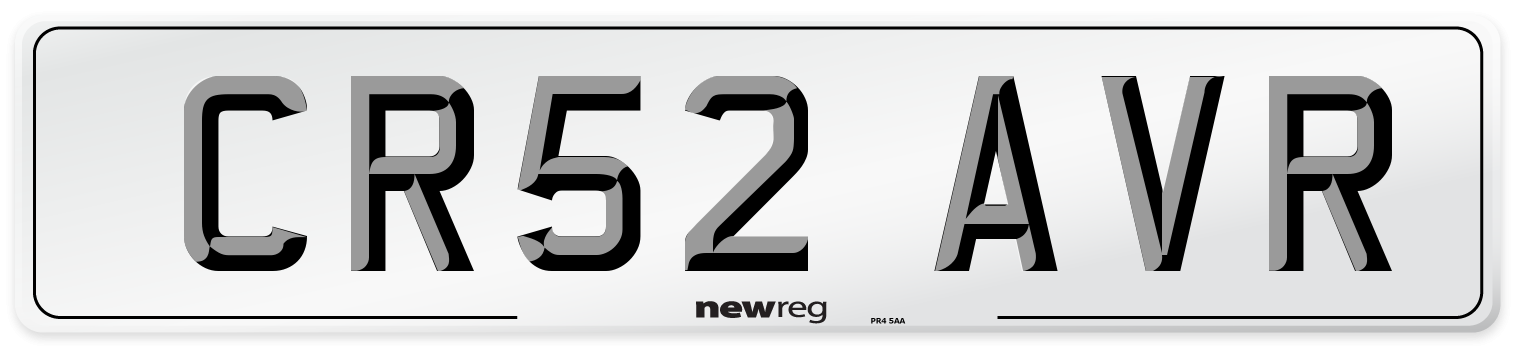 CR52 AVR Number Plate from New Reg